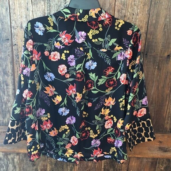 WWW Sz S Black Floral Oversized Relaxed Fit Lounge Casual Top - Picture 7 of 8